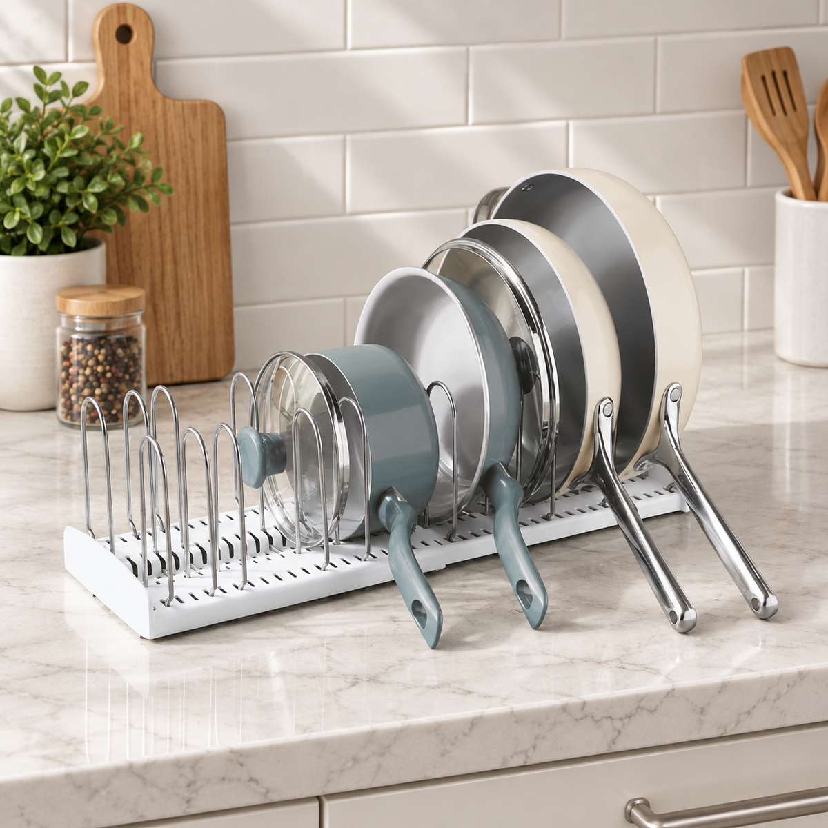 Adjustable Pan and Lid Organizer