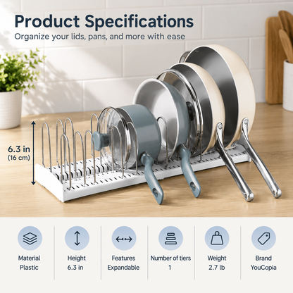 Adjustable Pan and Lid Organizer