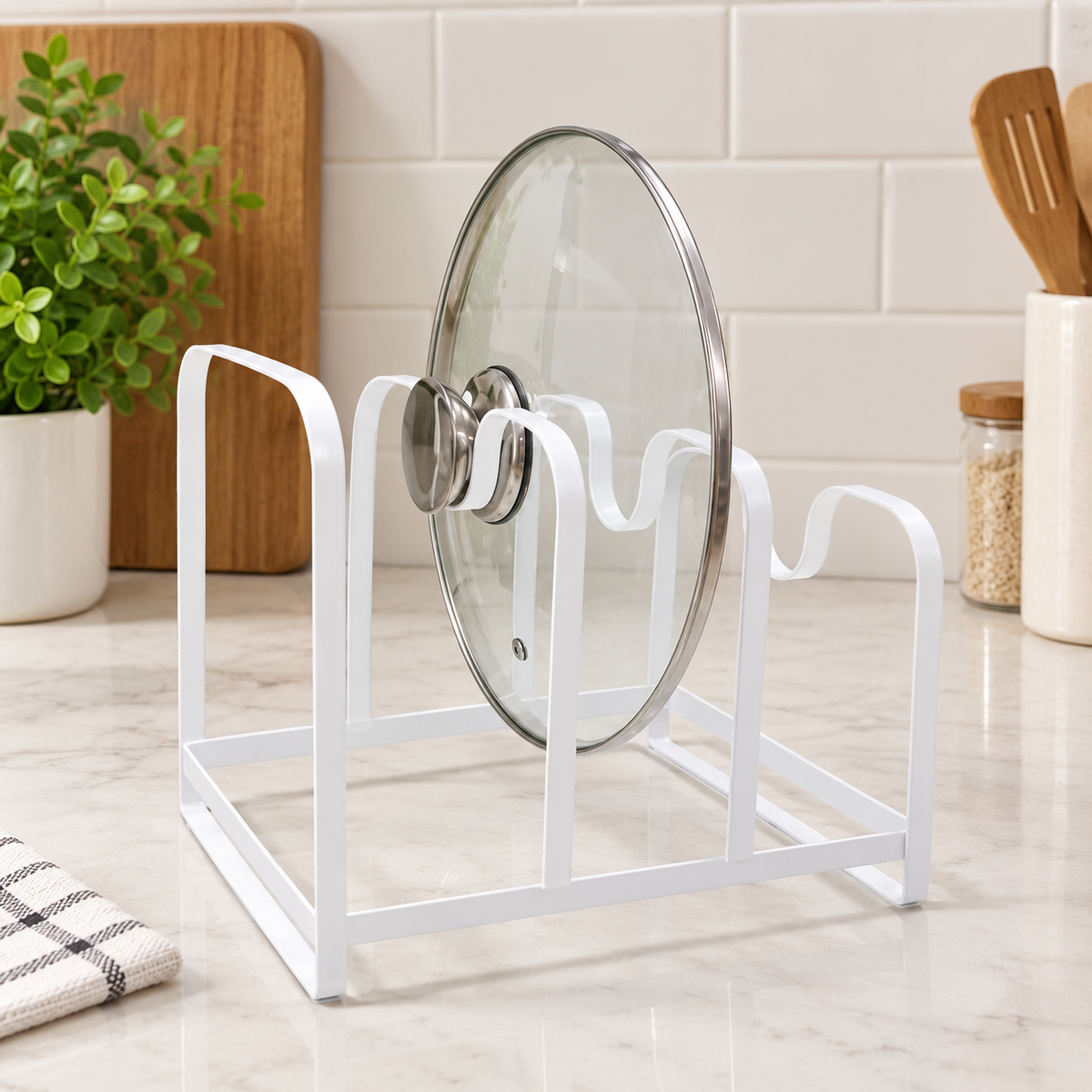 U-Shaped Pot Lid Organizer Rack