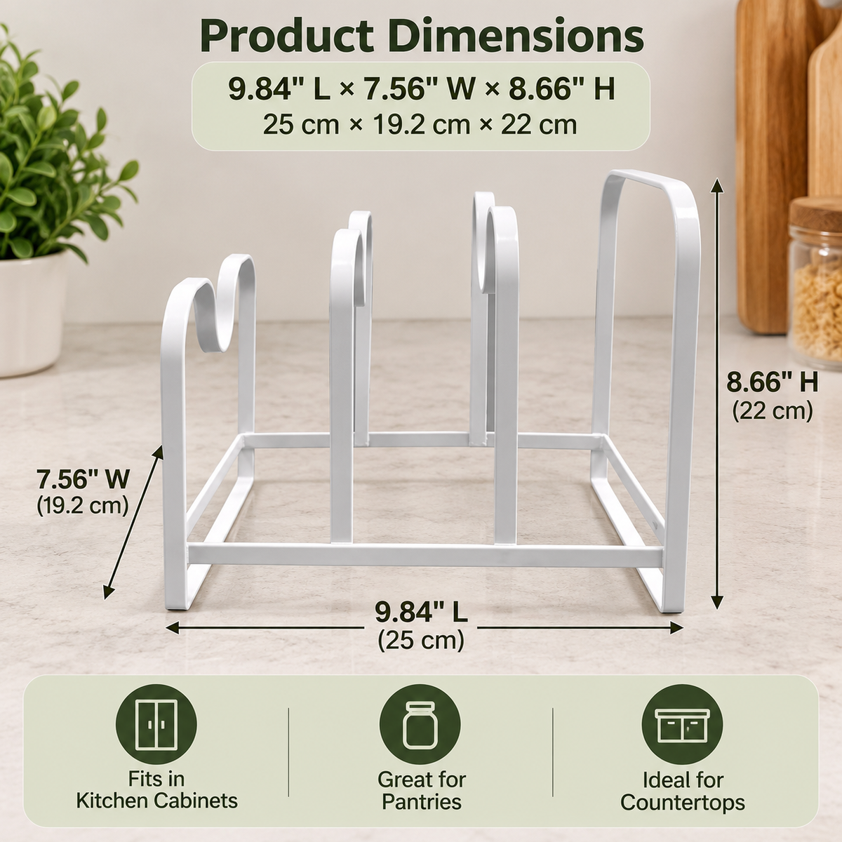 U-Shaped Pot Lid Organizer Rack