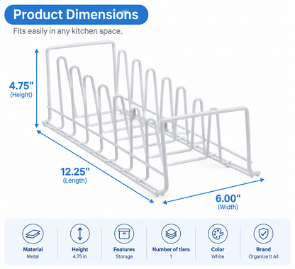 Deluxe Lid and Plate Organizer